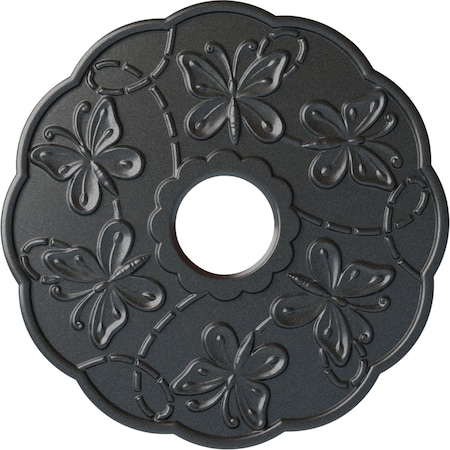 Ekena Millwork Terrones Butterfly Ceiling Medallion (Canopies up to 3 7/8"), 17 7/8"OD x 3 7/8"ID x 1"P, Pewter CM17TSPES